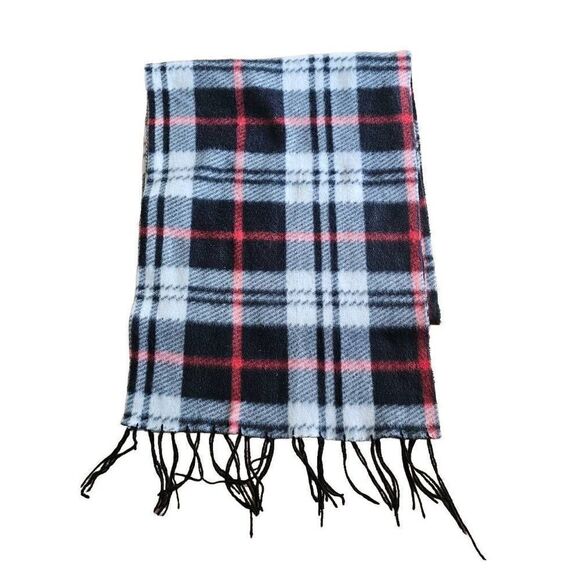 Pashmina silk and pashmina blend plaid multicolor scarf - Picture 4 of 5